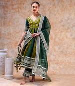 Dil kash green double shade anarkali set