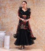 Dil Kash Black Lehenga Shrug Set