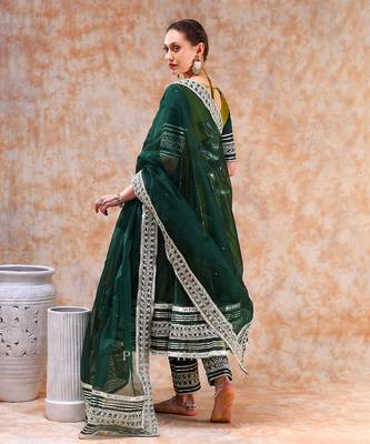 Dil kash green double shade anarkali set 5