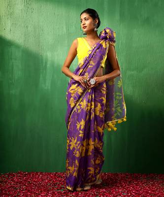 Adaa violet organza saree 1