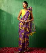 Adaa violet organza saree