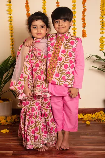 Bachpan gulbhar kurta jacket set