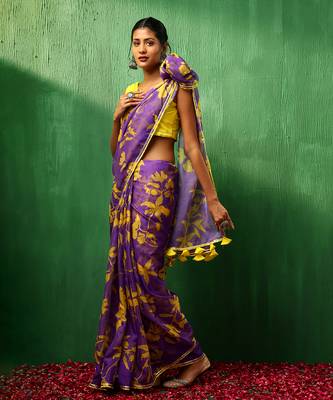 Adaa violet organza saree 2