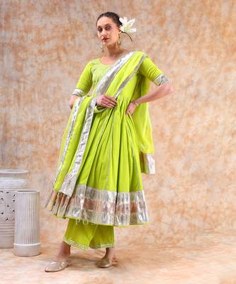 Dil kash bright green anarkali 1