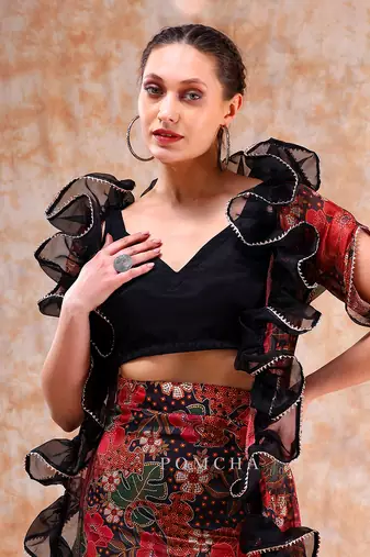 Dil Kash Black Lehenga Shrug Set