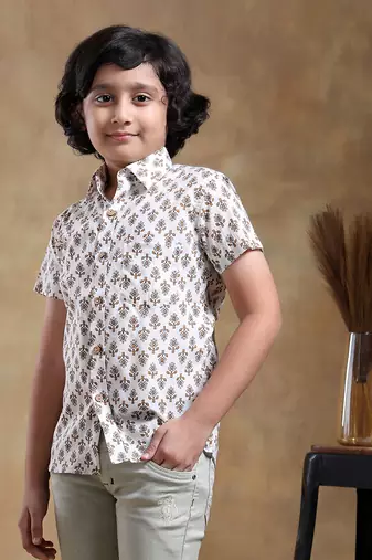 Bachpan chandan cotton hand block shirt