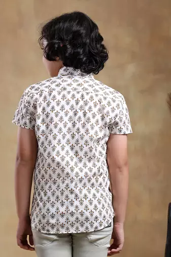 Bachpan chandan cotton hand block shirt