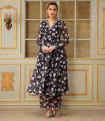 Saadgi pink lotus anarkali set