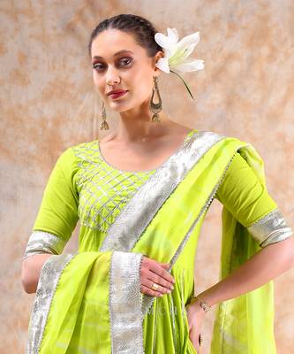 Dil kash bright green anarkali 5