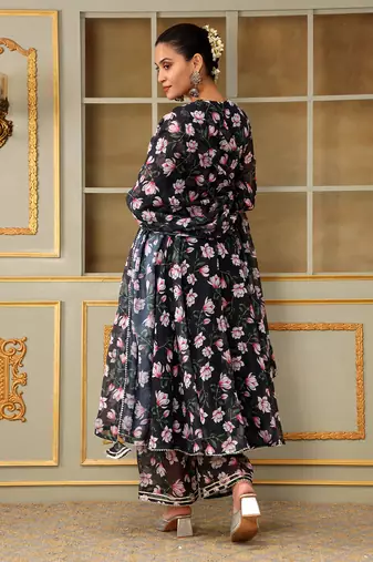 Saadgi pink lotus anarkali set