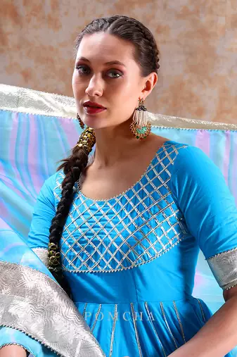 Dil kash blue anarkali