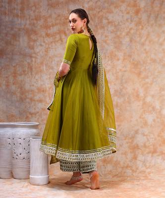 Dil kash mehendi green anarkali set 5