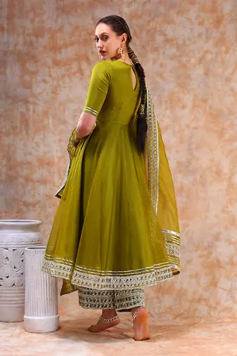 Dil kash mehendi green anarkali set