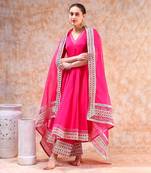 Dil kash hot pink anarkali set