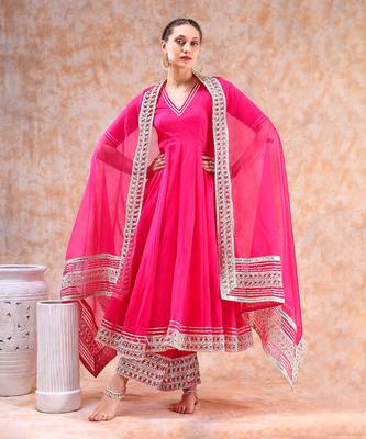 Dil kash hot pink anarkali set 2