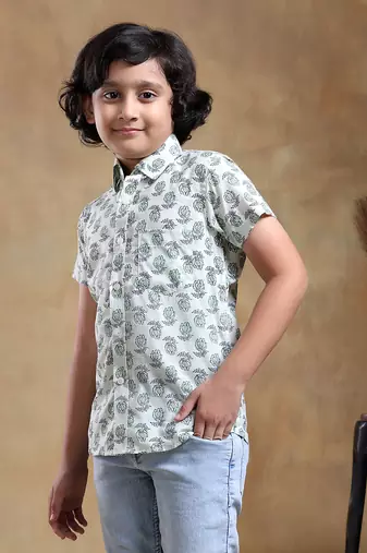 Bachpan parikshit hand block cotton shirt