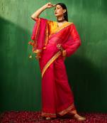 Adaa rani pink organza saree