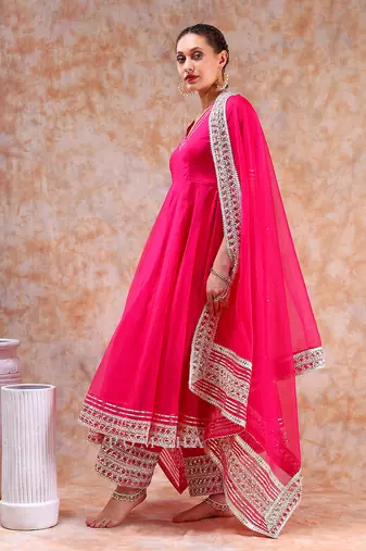 Dil kash hot pink anarkali set