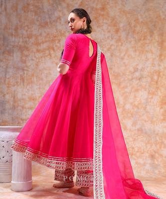 Dil kash hot pink anarkali set 5