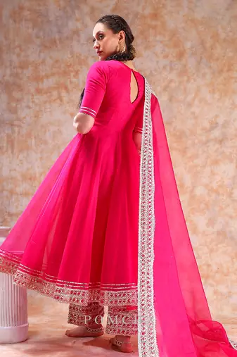 Dil kash hot pink anarkali set