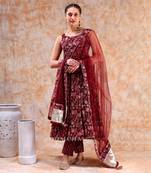 Dil kash maroon anarkali set