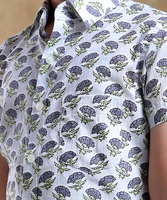 Bachpan madhur grey cotton hand block shirt 5
