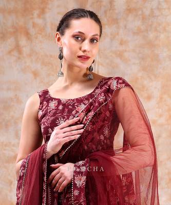 Dil kash maroon anarkali set 5