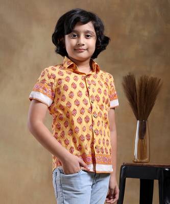 Bachpan mogra cotton hand block shirt 3