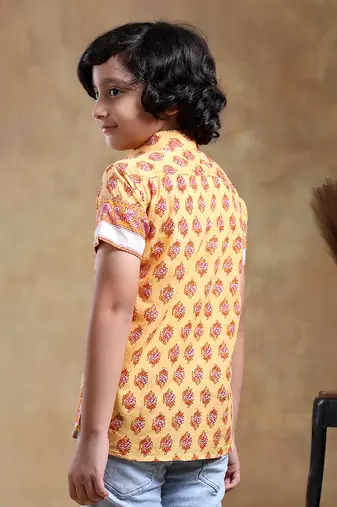 Bachpan mogra cotton hand block shirt