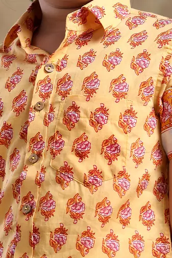 Bachpan mogra cotton hand block shirt