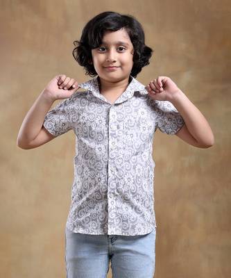 Bachpan moksha grey cotton hand block half sleeve 3