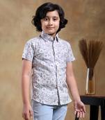 Bachpan moksha grey cotton hand block half sleeve