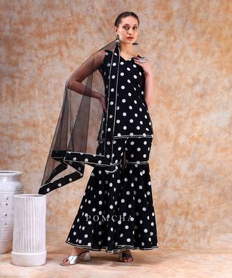 Dil kash polka dot sharara set 1