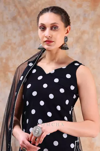 Dil kash polka dot sharara set