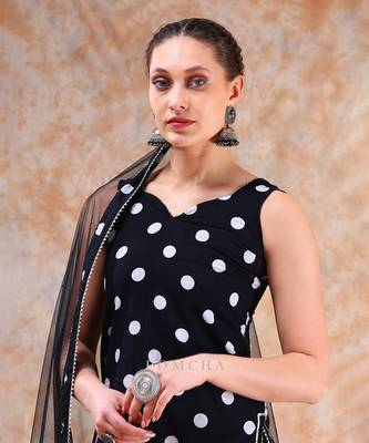 Dil kash polka dot sharara set 4