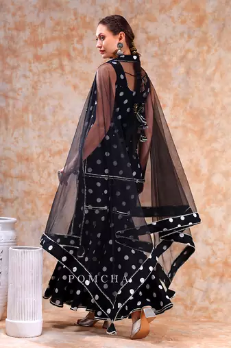 Dil kash polka dot sharara set