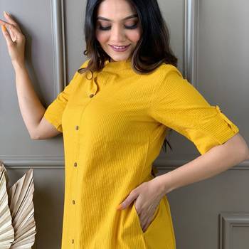 Yellow katha cotton kurta and palazzo set 4