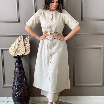 White katha cotton kurta and palazzo set 1