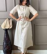 White katha cotton kurta and palazzo set