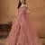 Pink embroidered net semi stitched anarkali suit