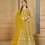 Yellow embroidered faux georgette semi stitched anarkali suit