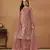 Pink embroidered net semi stitched salwar suit