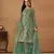 Green embroidered net semi stitched salwar suit