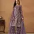 Purple embroidered net semi stitched salwar suit