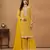 Yellow embroidered faux georgette semi stitched salwar suit