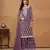 Purple embroidered faux georgette semi stitched salwar suit