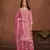 Pink embroidered faux georgette semi stitched salwar suit