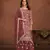 Brown embroidered faux georgette semi stitched salwar suit