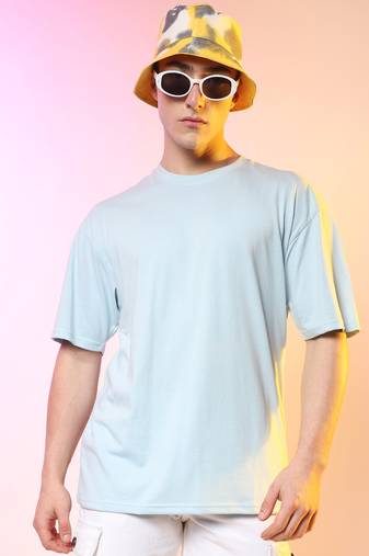Men's powder blue oversized basic t-shirt