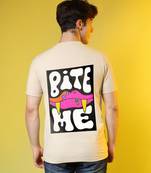 Campus sutra men's pale yellow printed oversized basic t-shirt